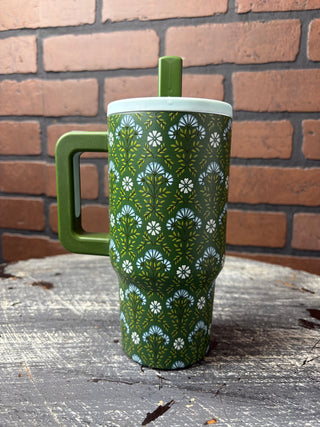 20 oz Lifestyle Flip Straw Tumbler - Everbloom Forest Green