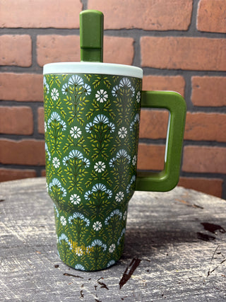 20 oz Lifestyle Flip Straw Tumbler - Everbloom Forest Green