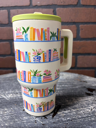 The Darling Effect 20 oz Lifestyle Flip Straw Tumbler-Book Shelfie