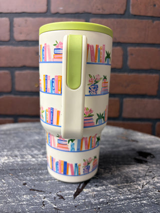 The Darling Effect 20 oz Lifestyle Flip Straw Tumbler-Book Shelfie