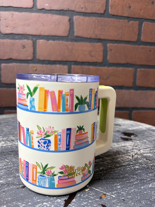 The Darling Effect 14 oz Insulated Mug-Book Shelfie