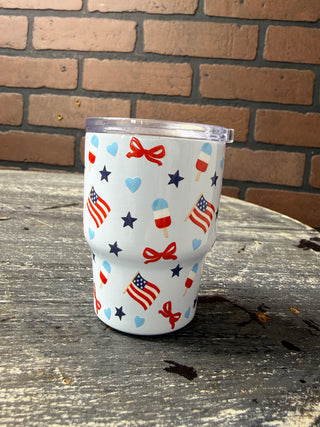 The Darling Effect 2 oz Tiny Tumbler-Red, White, & Bows