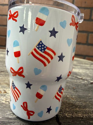 The Darling Effect 2 oz Tiny Tumbler-Red, White, & Bows