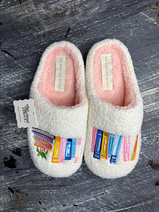The Darling Effect Fuzzy Slippers - Book Nook S/M