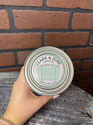 Clark & June Buy Me Books Pint Can Candle