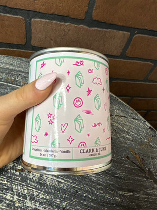 Clark & June Buy Me Books Pint Can Candle