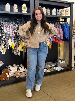 Petite Tummy Control Vintage Wash Straight Jeans