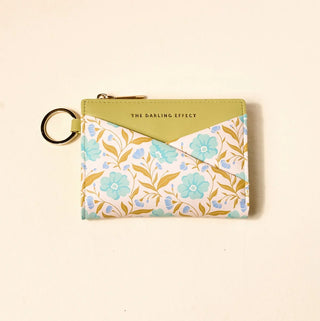 The Darling Effect Luxe Pocket Wallet-Poppin' Petals Aqua