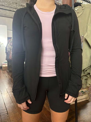 Rae Mode Black Defined Butter Jacket With Hood - Plus Sizes