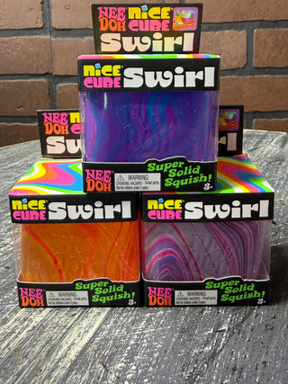 NeeDoh Swirl Nice Cube and Top Trenz Super Sugar Squisher All Star Combo