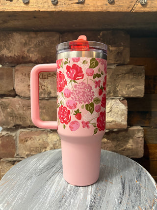 Darling Effect 40 oz Lifestyle Flip Straw Tumbler - Rose Garden