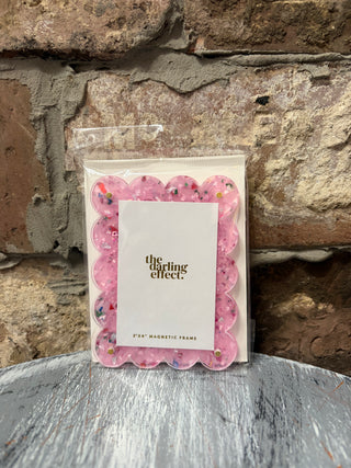 The Darling Effect Confetti Pink Mini Acrylic Picture Frame Magnet