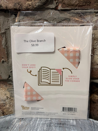 The Darling Effect Fabric Bookmark - Peach Bow