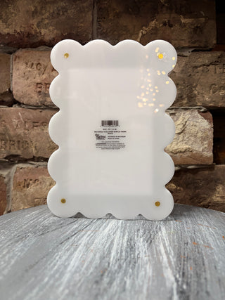 The Darling Effect White Rectangle Scalloped Acrylic Picture Frame