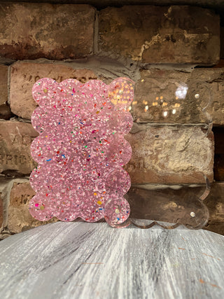 The Darling Effect Confetti Pink Rectangle Scalloped Acrylic Picture Frame