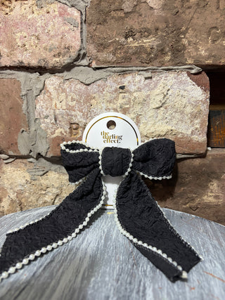 Darling Effect Hair Bow Pearl  - Black