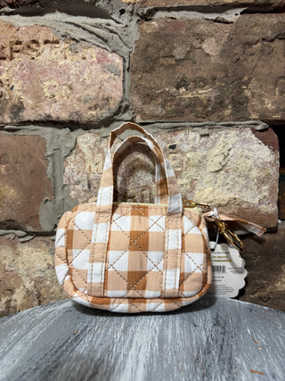 The Darling Effect Itty Bitty Duffle Bag Charm - Maple Gingham