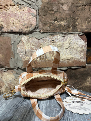 The Darling Effect Itty Bitty Duffle Bag Charm - Maple Gingham