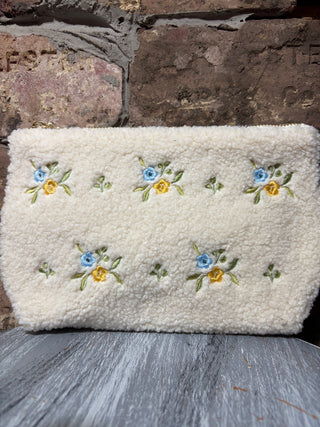 The Darling Effect Teddy Pouch Dainty Floral Blue + Yellow