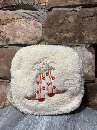 The Darling Effect Square Teddy Pouch Cowgirl Boots