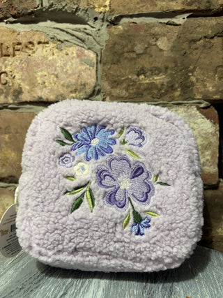 The Darling Effect Square Teddy Pouch Dainty Floral Purple