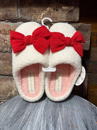Darling Effect Slippers - Betty Bow Red S/M