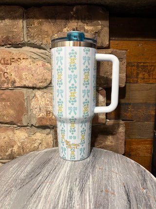 Darling Effect 40oz Lifestyle Flip Straw Tumbler Oh So Fancy Blue