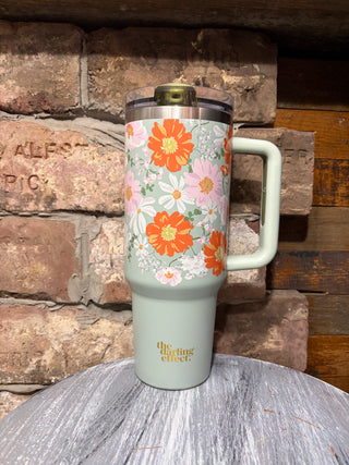 Darling Effect 40oz Lifestyle Flip Straw Tumbler Bouquet Beauty Sage