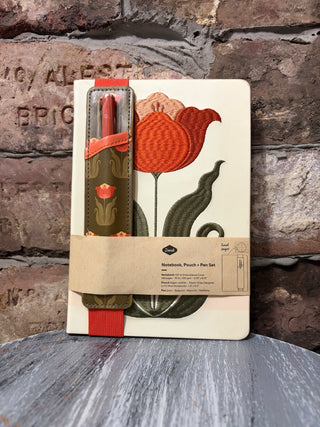 Denik Tulip Not book, Pouch & Pen Set
