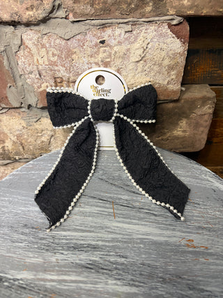 Darling Effect Black Pearl Hair Bow