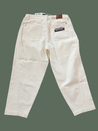 Judy Blue White High Waist Rigid Magic Panel Barrel - Plus Sizes