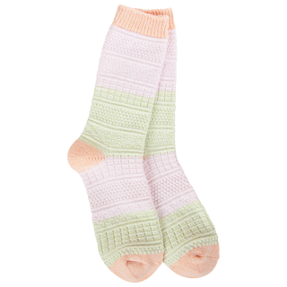 World's Softest Sock - Basket Crew Yellow/ Peach/ Pink