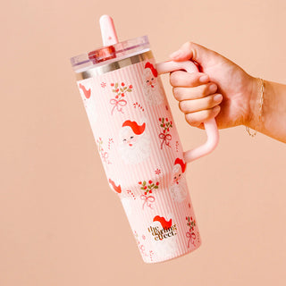 Darling Effect 40 oz Lifestyle Flip Straw Tumbler - Holly Jolly