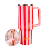 Darling Effect 40 oz Lifestyle Flip Straw Tumbler - Peppermint Stripes