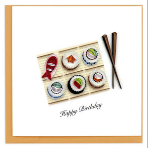Quilling Card Birthday Sushi