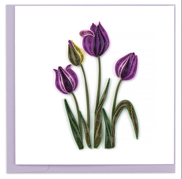 Purple Tulip Quilling Card