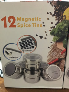 12 Magnetic Spice Tins