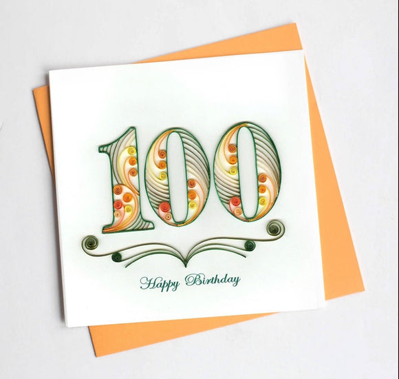 Quilling Card 100th Birthday