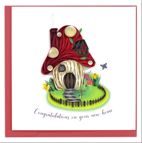 Quilling Card Toadstool Home