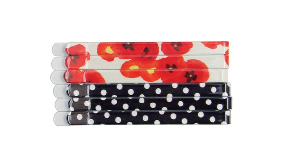 Banded Bobby Pins - Provincial Poppy