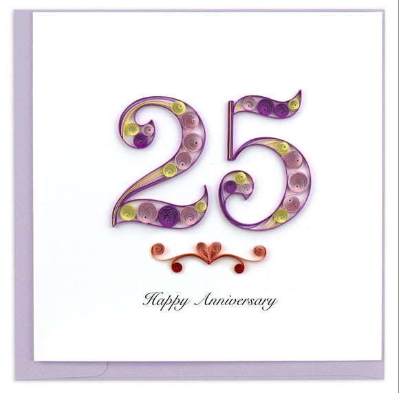 Quilling Card 25th Anniversary