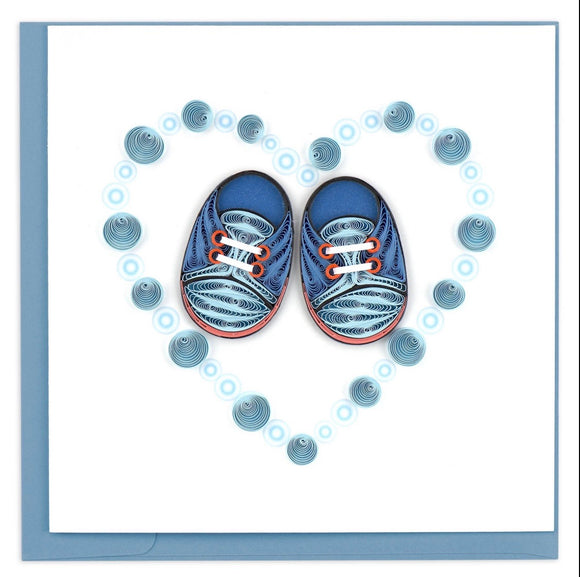 Quilling Card Blue Baby Booties