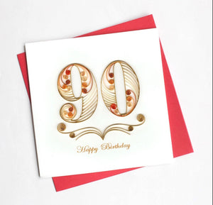 Quilling Card 90th Birthday