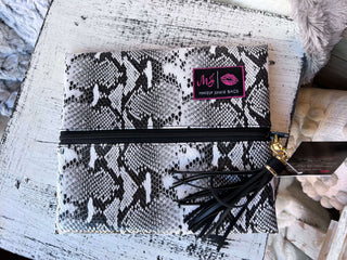 Makeup Junkie Small Black Snakeskin Bag