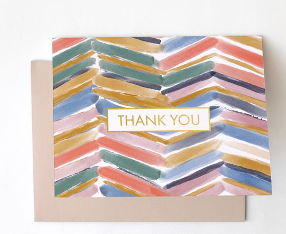 Mary Square Thank You Herringbone Card